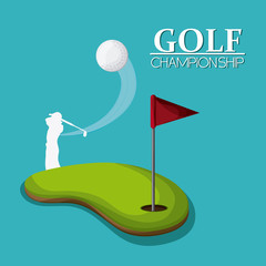 Golf design. Sport icon. Flat illustration , editable vector