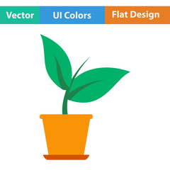 Plant in flower pot icon