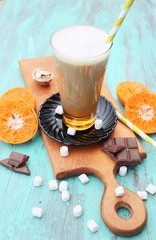 coffee iced with orange-hazelnut flavor