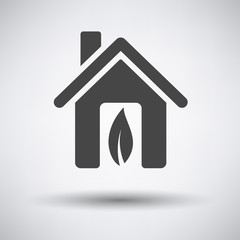 Ecological home with leaf icon
