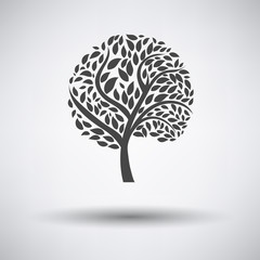 Ecological tree with leaves icon
