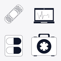 Medical care design. Health care icon. Flat illustration , editable vector