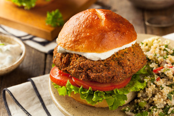 Homemade Mediterranean Falafel Burger