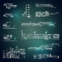 Abstract vector background with high tech circuit board Vector Illustration