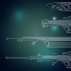 Abstract vector background with high tech circuit board Vector Illustration