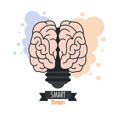 Brain design. Mind concept. White background , editable vector