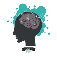 Brain design. Mind concept. White background , editable vector