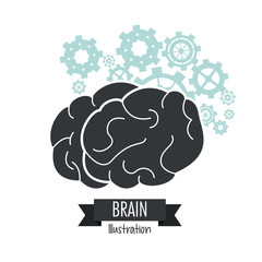 Brain design. Mind concept. White background , editable vector
