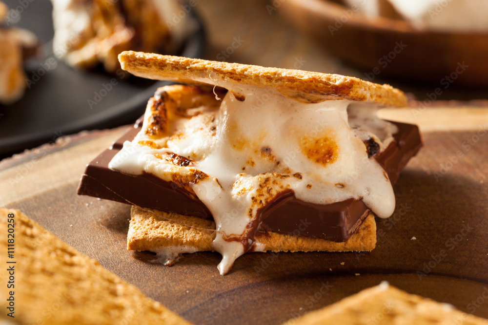 Sticker homemade gooey marshmallow s'mores