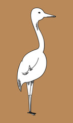 Vector white crane. 