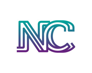 NC lines letter logo