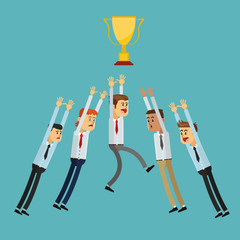 Winner design. Success icon. Colorful illustration