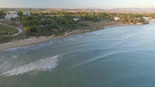 Beach in Sicily from a drone