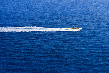 Kolymbia beach with the rocky coast in Greece.