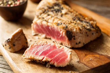 Fotobehang Homemade Grilled Sesame Tuna Steak © Brent Hofacker