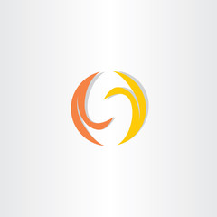 fire flame letter s logo icon vector