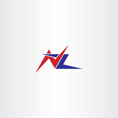 letter n and z logo nz logotype vector icon