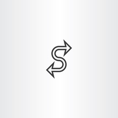 letter s black arrow icon vector symbol design sign element