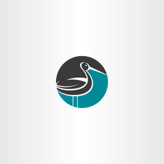 stork circle vector icon logo