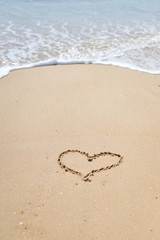 Love Heart drawn on sandy atlantic coast