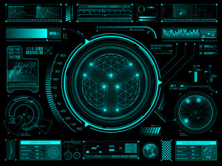 Futuristic touch screen user interface HUD