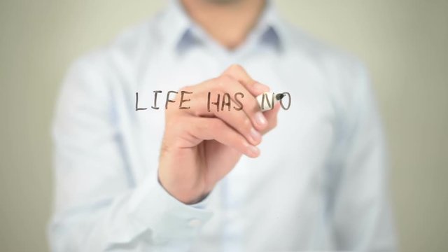 Life has no Ctrl + Z, man writing on transparent screen