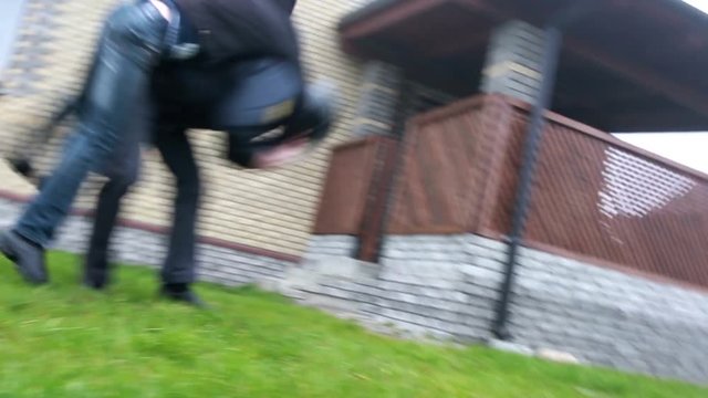 Offender attacking police
