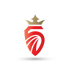 Crown Five Shield Wing Logo