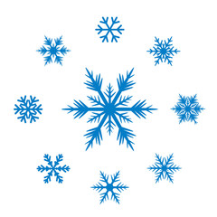 Collection of Blue Snowflakes.