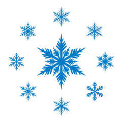 Collection of Blue Snowflakes.