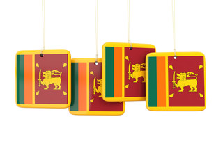 Square labels with flag of sri lanka