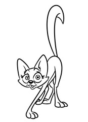 Cat contour cartoon illustration
