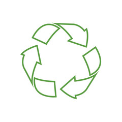 recycling icon, ecology green icons set on white background