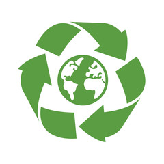 earth, globe, ecology green icons set on white background
