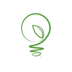 bulb, ecology green icons set on white background