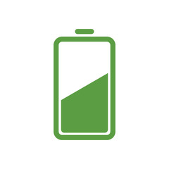 battery, ecology green icons set on white background