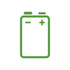 battery, ecology green icons set on white background