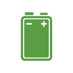 battery, ecology green icons set on white background