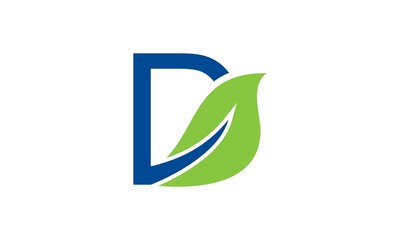 D Letter Green Leaves Logo
