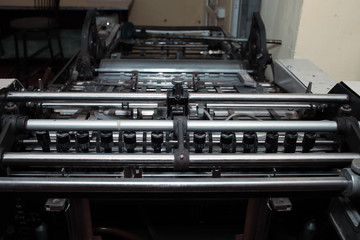 Offset printing machine in typography