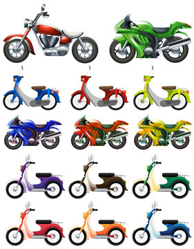 Different types of motocycles