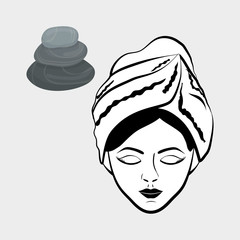 Spa center design. Skin care concept. Flat illustration