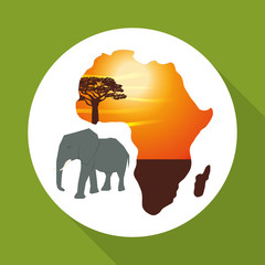 Africa design. map icon. Flat illustration