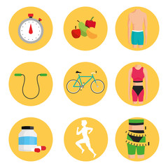 Healthy lifestyle design. bodycare icon.  Colorful illustration