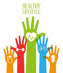 Fototapeta premium Healthy lifestyle design. bodycare icon. Colorful illustration