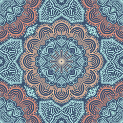 Ethnic floral seamless pattern