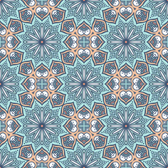 Ethnic floral seamless pattern