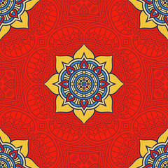 Ethnic floral seamless pattern
