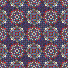 Ethnic floral seamless pattern