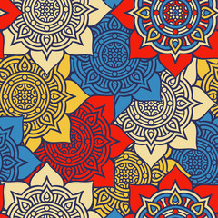 Ethnic floral seamless pattern